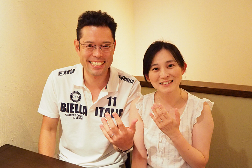滋賀県栗東市の宏行様・菜穂子様┃結婚指輪