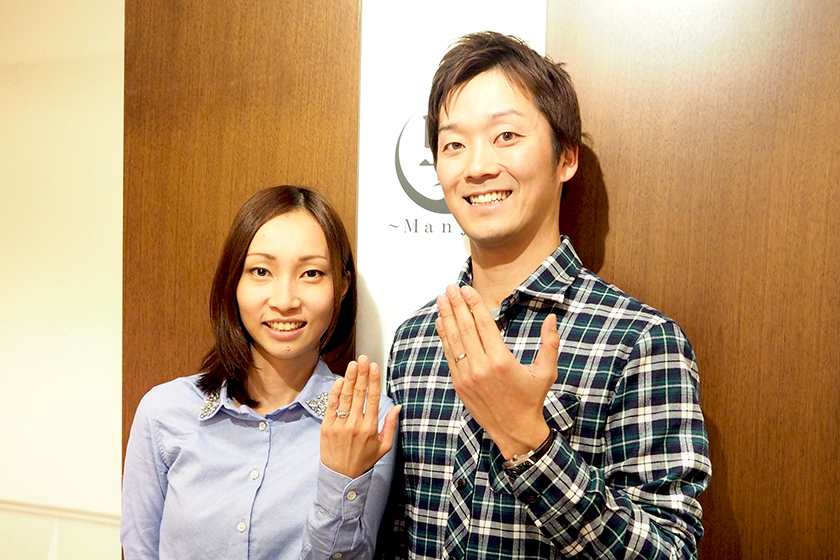 京都市右京区の斗志樹様・亜友美様┃お誂え婚約指輪・結婚指輪