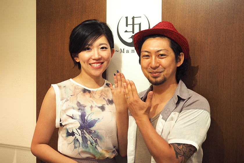 京都市伏見区の大輔様・由美子様┃ペンダント・結婚指輪