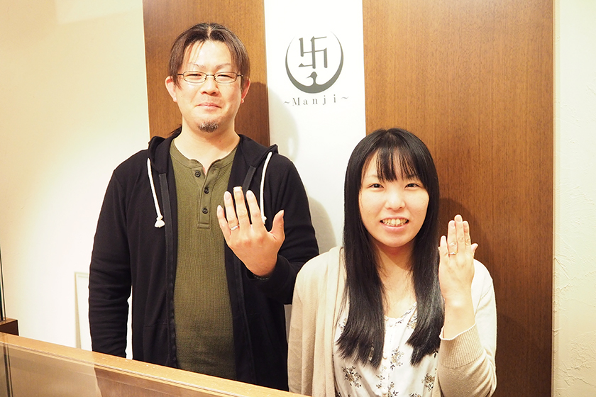 京都府宇治市の賀朗様・彩様┃婚約指輪・結婚指輪