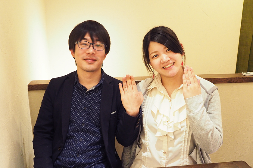 京都市伏見区の昂士様・千尋様┃結婚指輪