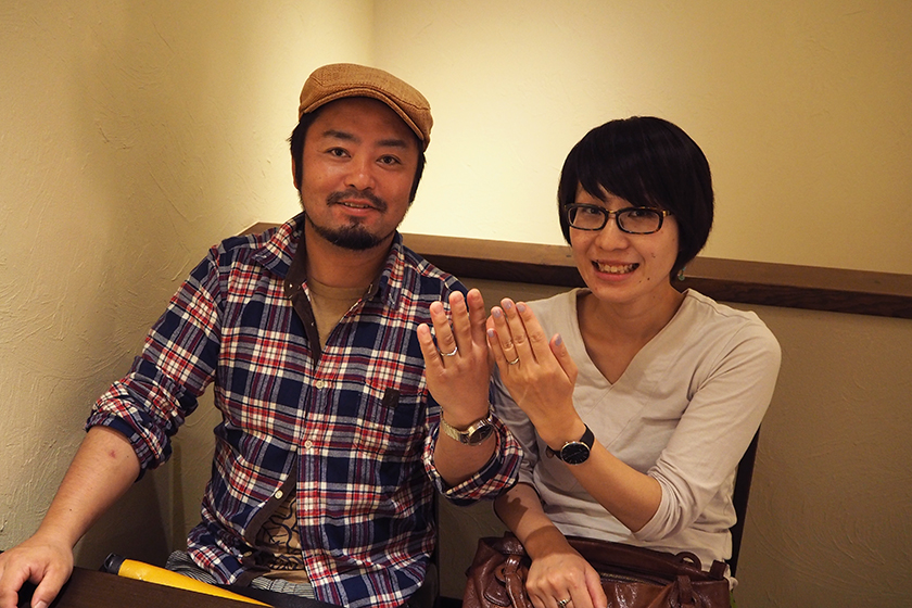 京都市山科区の英史様・悠視様┃結婚指輪