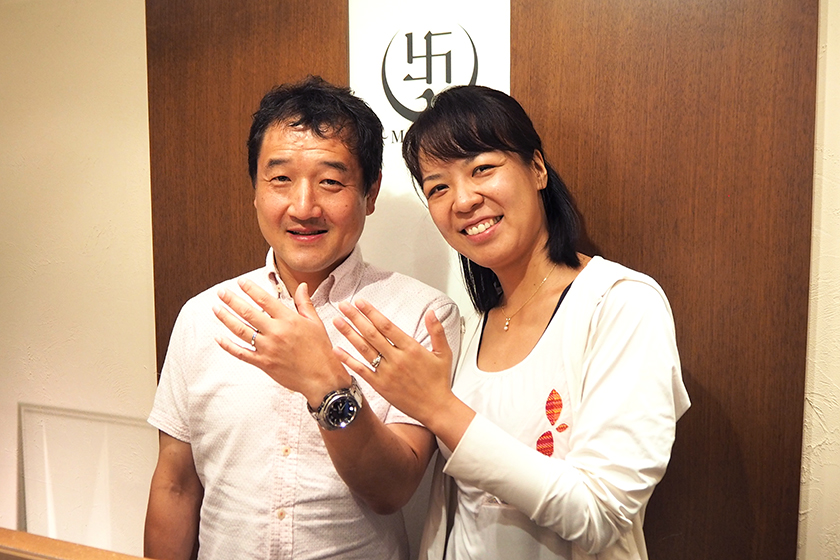 京都市北区の順生様・典子様┃婚約指輪・結婚指輪