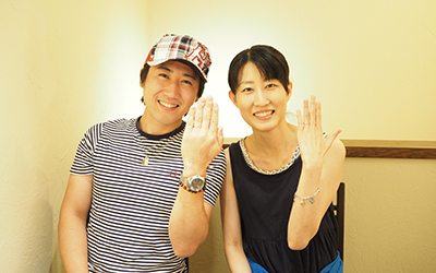 滋賀県大津市の浩紀様・悦子様┃群を抜いた結婚指輪のデザイン