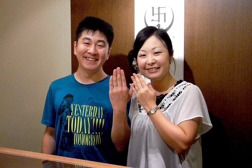 京都府城陽市の雄三様・亜希子様┃お誂え結婚指輪
