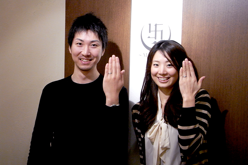 京都市伏見区の亮二様・恵様┃結婚指輪