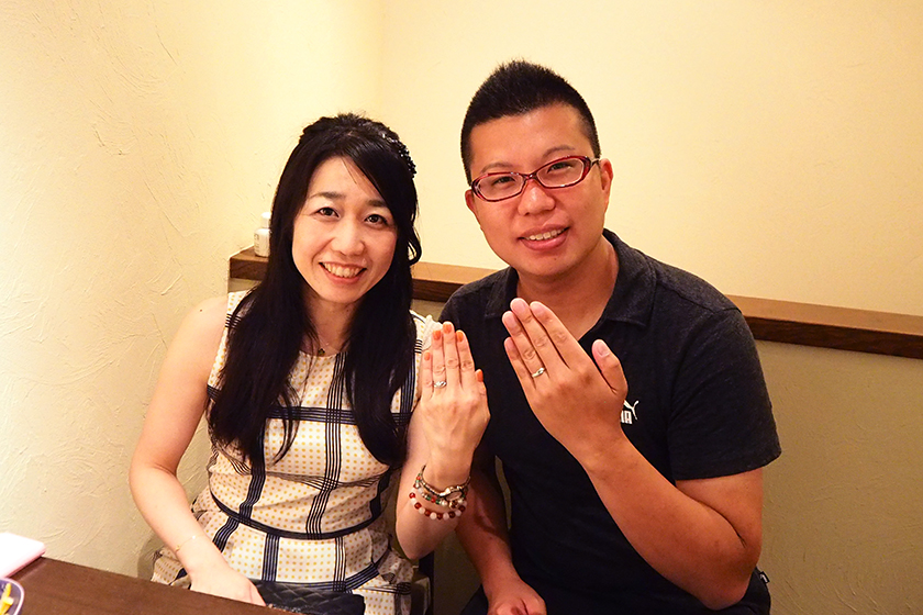 大阪市北区の真也様・裕美様┃婚約指輪・結婚指輪