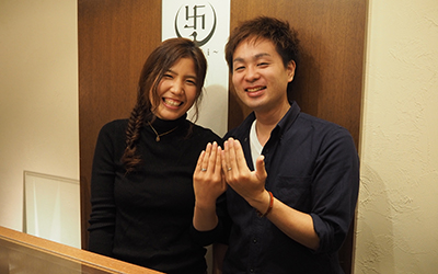 京都市中京区の輝晃様・和葉様┃婚約指輪＆結婚指輪