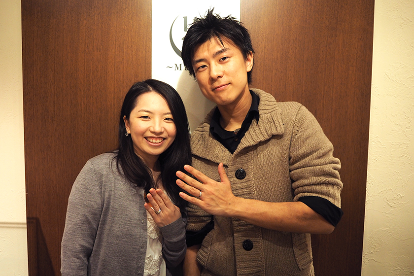 京都市左京区の淳平様・恵利様┃婚約指輪・結婚指輪