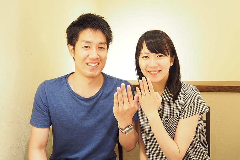 京都市伏見区のたいが様・まゆ様┃婚約指輪・結婚指輪