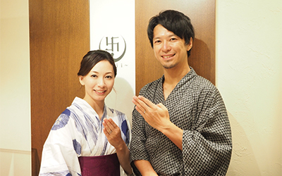 滋賀県大津市の健一様・仁美様┃アフターケアも安心な結婚指輪