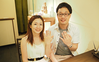 京都市山科区のE様・M様┃物語のある婚約指輪と結婚指輪