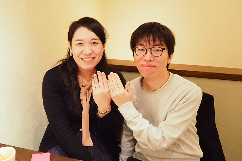 大阪府箕面市の創様・典子様┃婚約指輪・結婚指輪