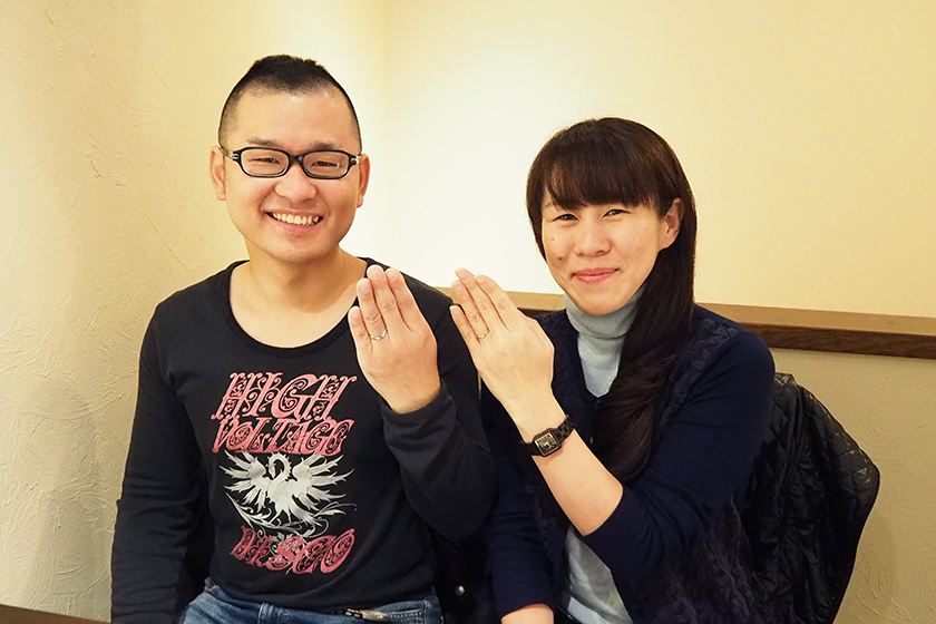 京都市伏見区の卓郎様・麻畝子様┃結婚指輪選び