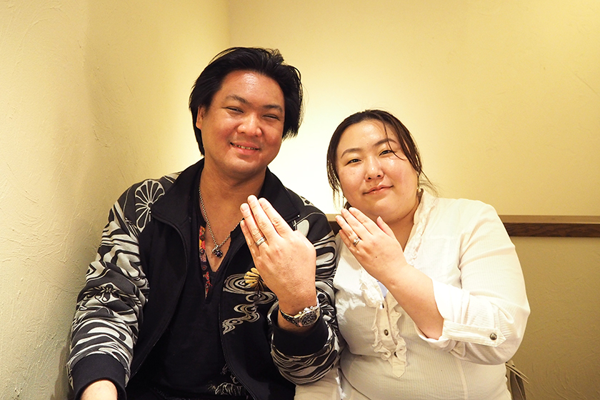 京都市中京区の善行様・浩美様┃婚約指輪・お誂え結婚指輪
