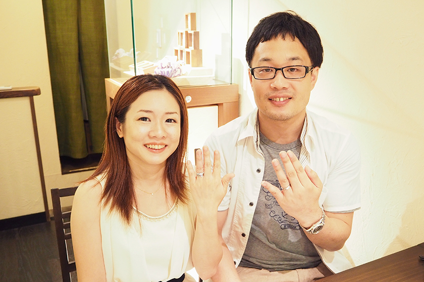 京都市山科区のE様・M様┃婚約指輪・結婚指輪