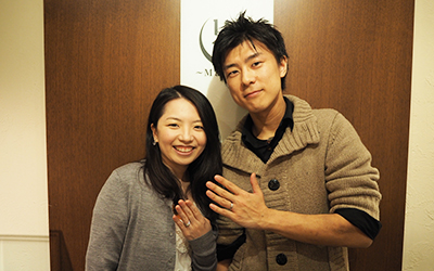 京都左京区の淳平様・恵利様┃華やかな婚約指輪＆結婚指輪