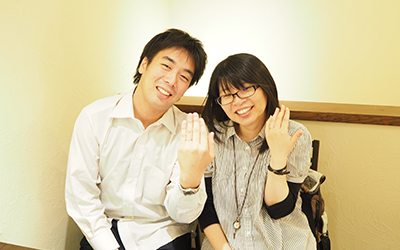 滋賀県守山市の恒平様・李佳様┃京都らしい結婚指輪