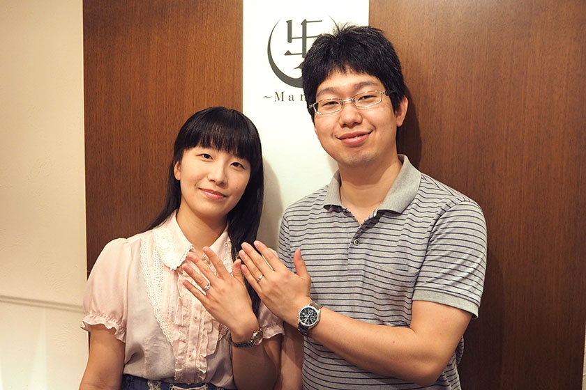 京都市西京区の昂介様・麻子様┃婚約指輪・結婚指輪